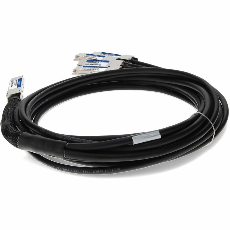 AddOn MSA and TAA Compliant 400GBase-CU QSFP-DD 400G to 4xQSFP56 100G PAM-4 Direct Attach Cable (Passive Twinax, 2.5m) - Thumbnail 3