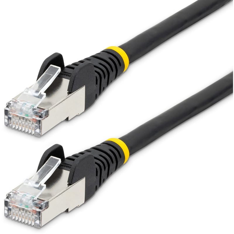 StarTech.com 20ft CAT6a Ethernet Cable, Black Low Smoke Zero Halogen (LSZH) 10 GbE 100W PoE S/FTP Snagless RJ-45 Network Patch Cord - Thumbnail 1