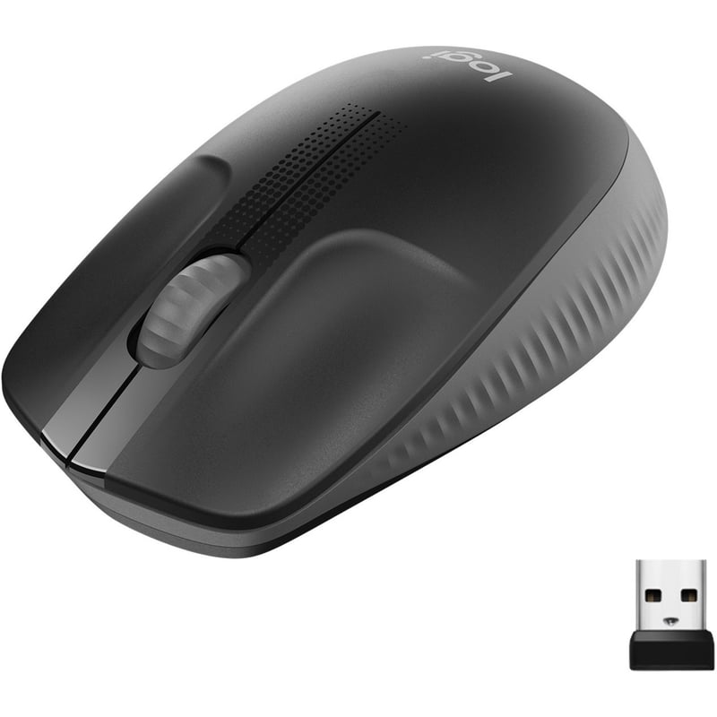 Logitech Wireless Mouse M190 - Full Size Ambidextrous Curve Design, 18-Month Battery with Power Saving Mode, Precise Cursor Control & Scrolling, Wide Scroll Wheel, Thumb Grips (Charcoal) - Thumbnail 1