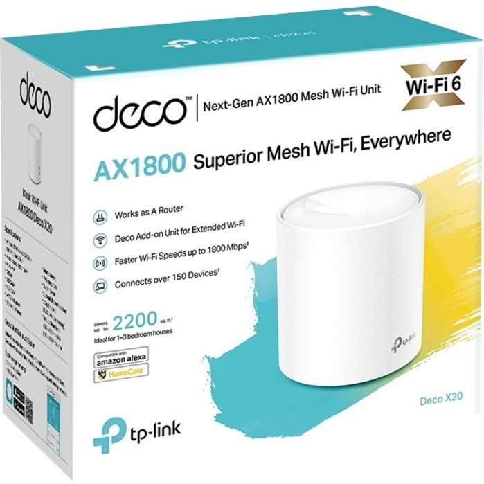 TP-Link Deco X20(1-pack) - Wi-Fi 6 IEEE 802.11ax Ethernet Wireless Router - Thumbnail 2