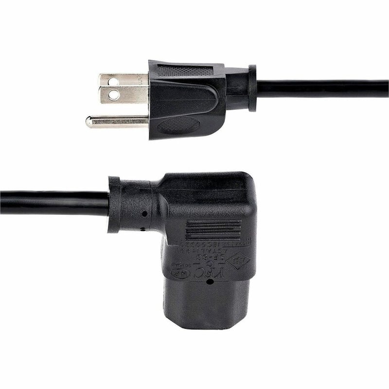 StarTech.com 6ft (1.8m) Computer Power Cord, NEMA 5-15P to Right Angle C13, 10A 125V, 18AWG, Replacement AC Power Cord, Monitor Power Cable - Thumbnail 2