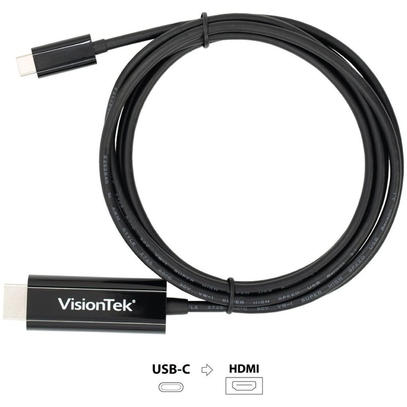 VisionTek USB-C to HDMI 2.0 Active 2 Meter Cable (M/M) - Thumbnail 4