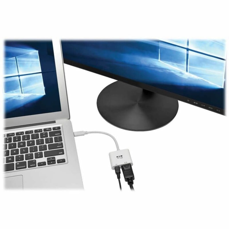 Tripp Lite by Eaton USB-C to DisplayPort Active Adapter Cable with Equalizer (M/F) UHD 8K HDR 60W PD Charging White 6 in. (15.2 cm) - Thumbnail 2