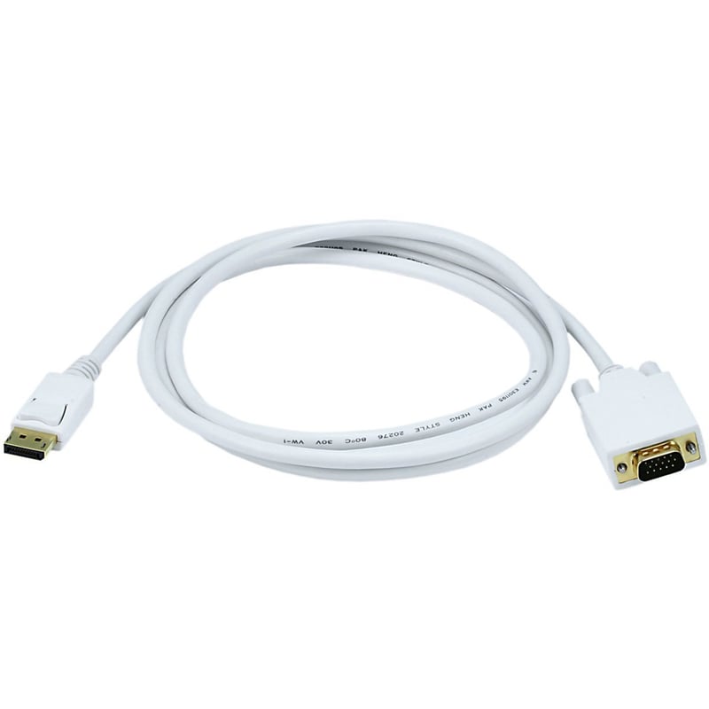 6FT 28AWG DP TO VGA CABLE - WHITE - Thumbnail 1