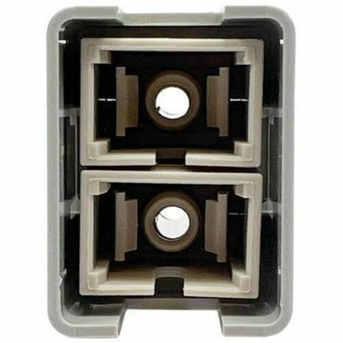 Ortronics TracJack Module, 2-SC Simplex Multimode, Beige Adapter,Lt. Gray Housing - Thumbnail 1