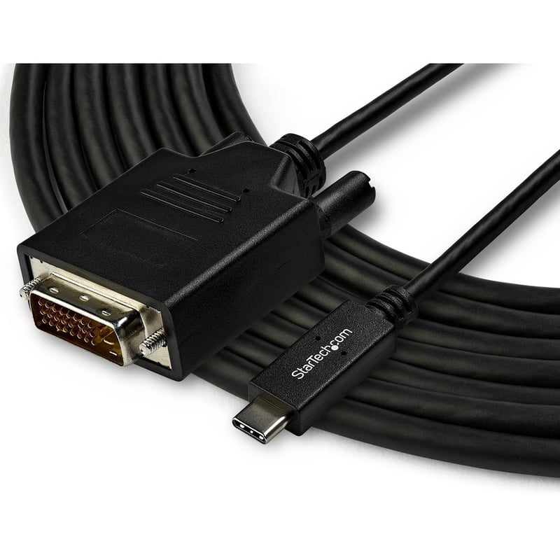 StarTech.com 10ft (3m) USB C to DVI Cable - 1080p USB Type-C to DVI-Digital Video Display Adapter Monitor Cable - Works w/ Thunderbolt 3 - Thumbnail 4