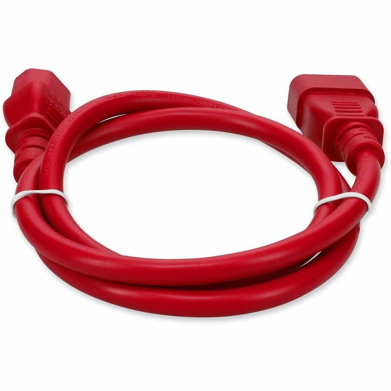 AddOn 10ft C13 Female to C14 Male 14AWG 100-250V at 15A Red Power Cable - Thumbnail 4
