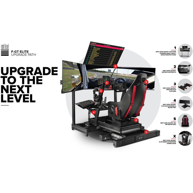 Next Level Racing F-GT Elite Formula & GT Aluminum Profile Simulator Cockpit - Front & Side Mount - Thumbnail 4