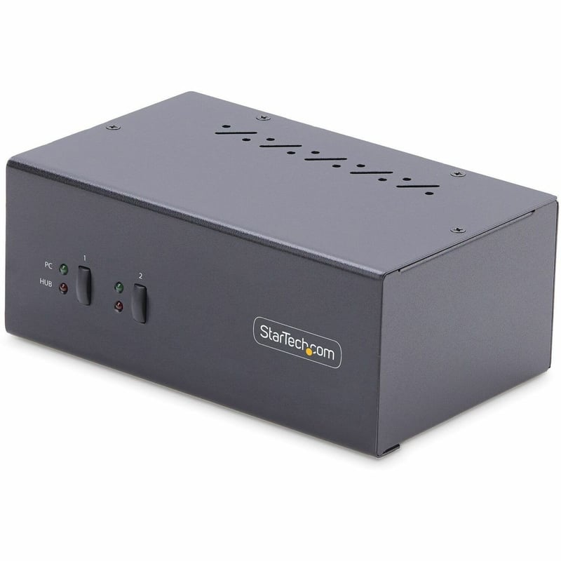 StarTech.com 2-Port Dual-Monitor DisplayPort KVM Switch, 4K 60Hz, 2x USB 5Gbps Ports, Hotkey/Push-Button Switching, TAA Compliant - Thumbnail 1