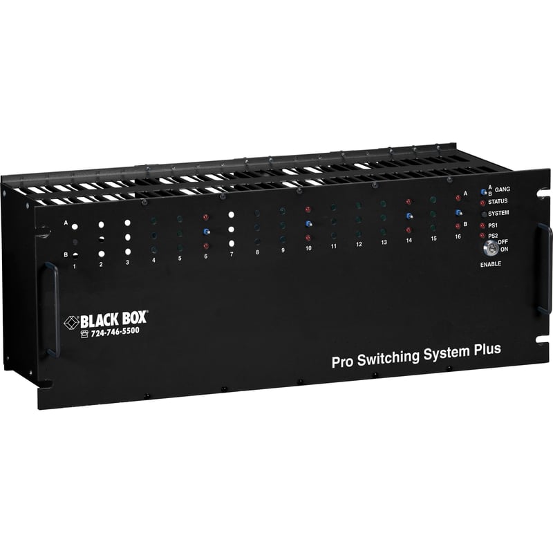 Black Box Pro Switching Gang Switch Chassis - 4U, 18-Card Slot - Thumbnail 1