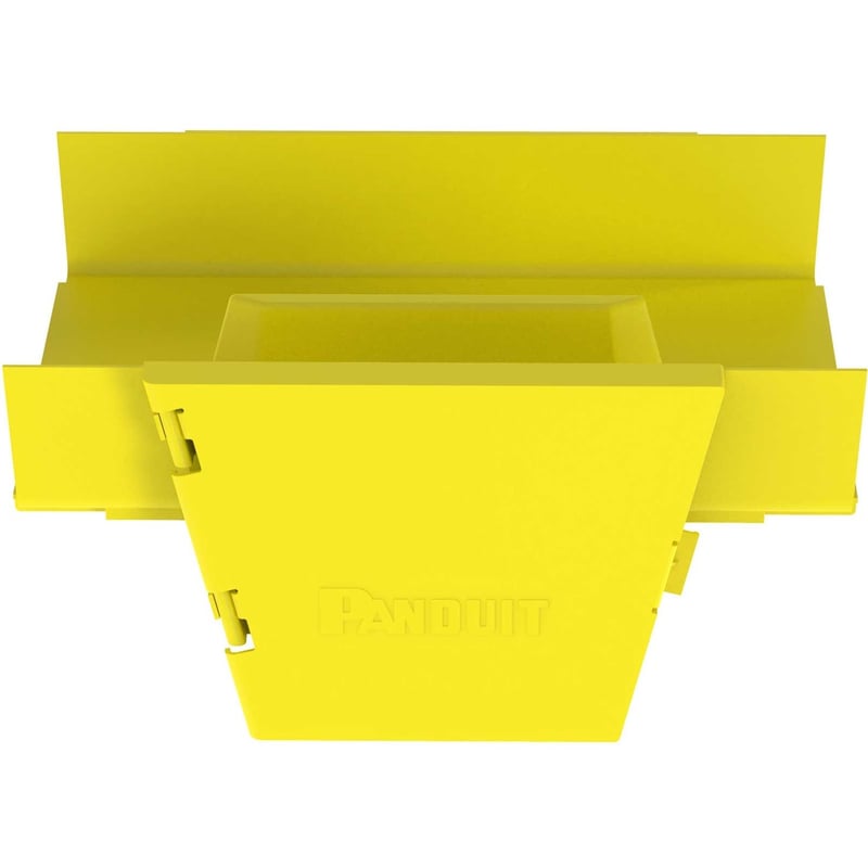 Panduit FiberRunner Vertical Tee, 90, 12x4, Yellow - Thumbnail 1