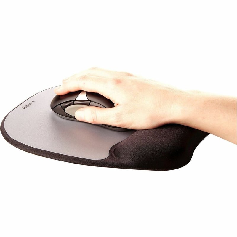 Fellowes Memory foam Mouse Pad/Wrist Rest- Silver Streak - Thumbnail 3