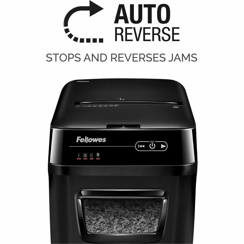 Fellowes AutoMax™ 200M Micro-Cut Auto Feed 2-in-1 Office Paper Shredder with Auto Feed 200-Sheet Capacity - Thumbnail 4