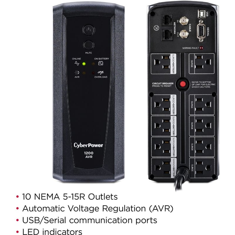 CyberPower CP1200AVR AVR UPS Systems - Thumbnail 2