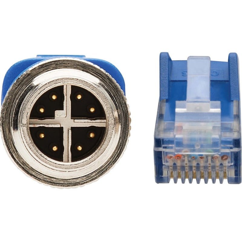 Eaton Tripp Lite Series M12 X-Code Cat6 1G UTP CMR-LP Ethernet Cable (M12 M/RJ45 M), IP68, PoE, Blue, 1 m (3.3 ft.) - Thumbnail 3