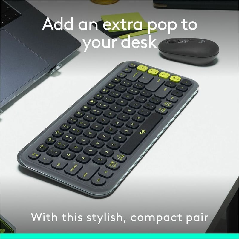 POP ICON COMBO KEYBOARD MOUSE GRAPHITE GREEN - Thumbnail 2