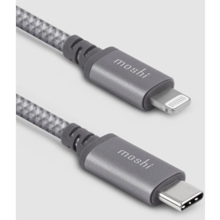 Moshi Integra USB-C to Lightning Cable 0.8 ft (0.25 m) Titanium Gray - Thumbnail 4