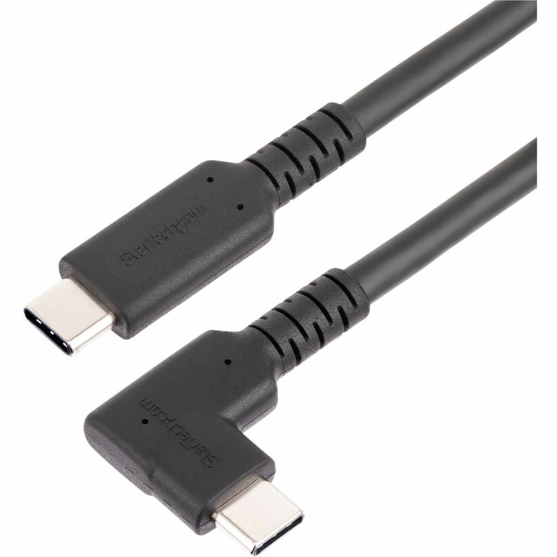 StarTech.com 3ft (1m) Rugged Right Angle USB-C Cable, USB 10 Gbps, USB C to C Data Transfer Cable, 100W PD, 4K 60Hz, 90 Degree USB-C Cable - Thumbnail 1