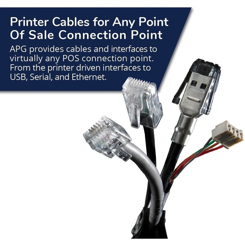 apg Printer Interface Cable | CD-101B Cable for Cash Drawer to Printer| 1 x RJ-12 Male - 1 x RJ-45 Male | Connects to EPSON and Star Printers - Thumbnail 2