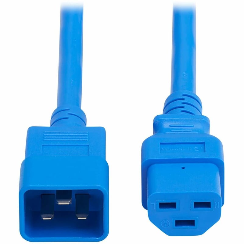 POWER CORD C20 C21 HEAVY-DUTY 20A 250V 12 AWG 6FT BLUE - Thumbnail 2