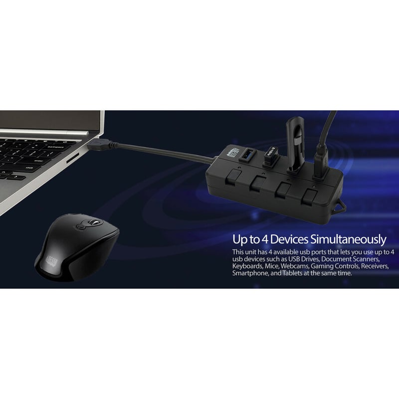Adesso 4-ports USB 3.0 Hub - Thumbnail 3