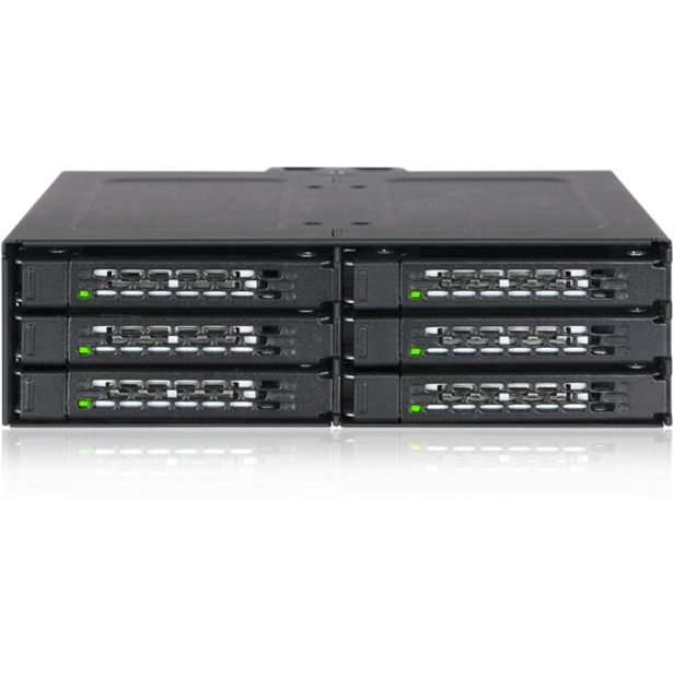 Icy Dock ToughArmor MB608SP-B Drive Enclosure for 5.25" - Serial ATA/600 Host Interface Internal - Black