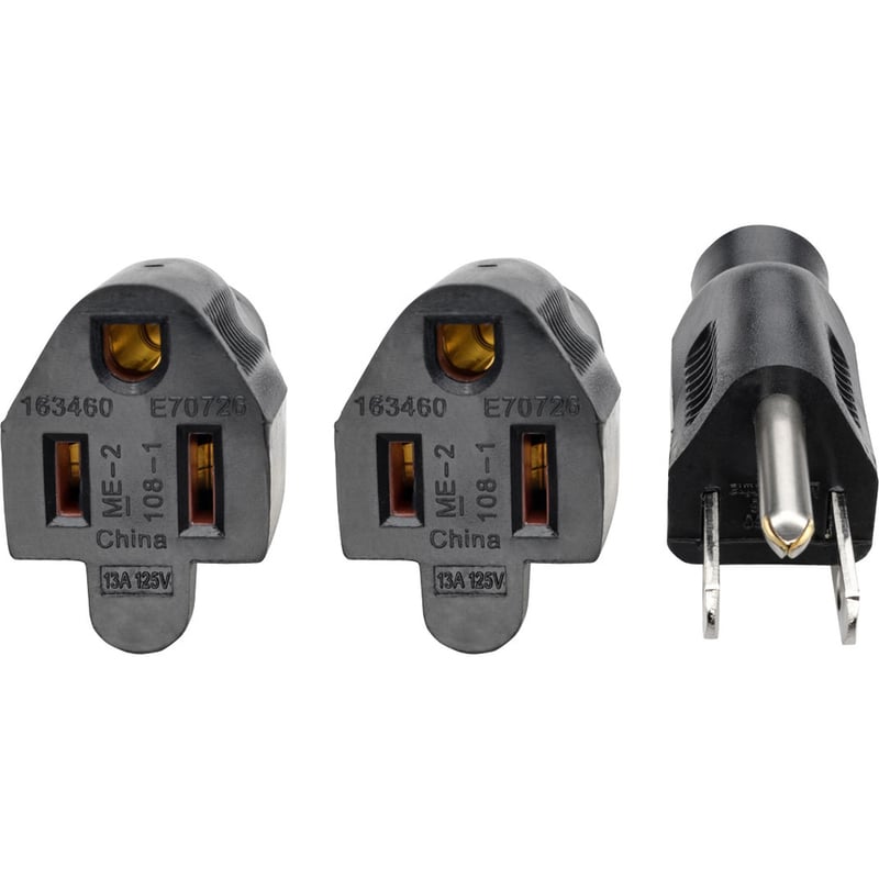 Eaton Tripp Lite Series Extension Cord Y Splitter, NEMA 5-15P to 2x NEMA 5-15R - 13A, 120V, 16 AWG, 18-in. (45.72 cm), Black - Thumbnail 3