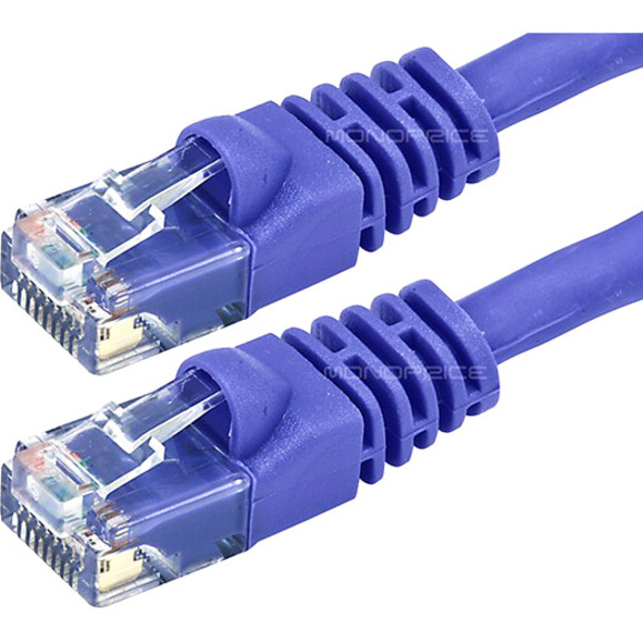 Monoprice 50FT 24AWG Cat6 550MHz UTP Ethernet Bare Copper Network Cable - Purple - Thumbnail 2