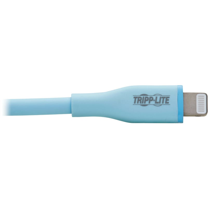 Eaton Tripp Lite Series Safe-IT USB-C to Lightning Sync/Charge Antibacterial Cable, Ultra Flexible, MFi Certified - USB 2.0 (M/M), Light Blue, 6 ft. (1.83 m) - Thumbnail 5