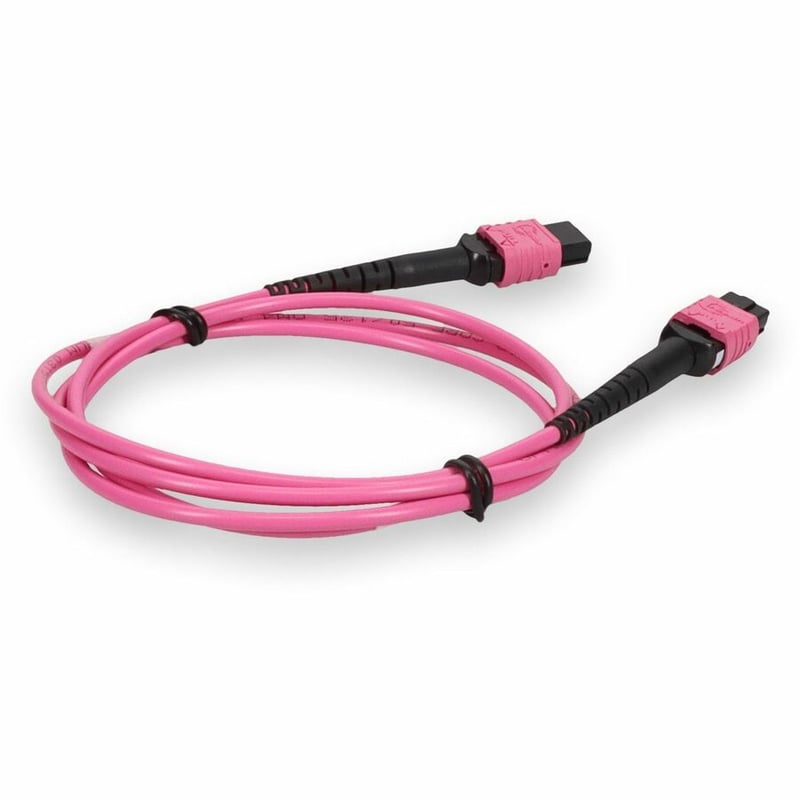AddOn 6m MPO/UPC to MPO/UPC Magenta OM4 OFNP (Plenum-Rated) 12-Strand Fiber Patch Cable - Thumbnail 5