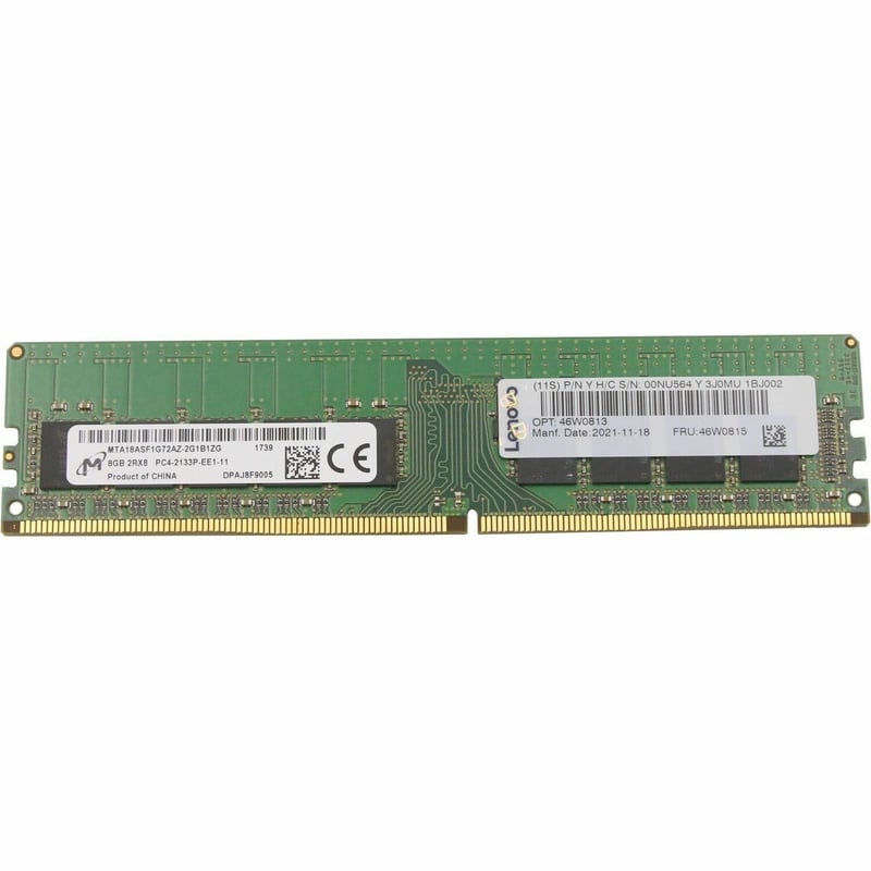 LENOVO 8GB (1X8GB) 2RX8 PC4-17000P-E DDR4-2133MHZ ECC UDIMM - Thumbnail 1