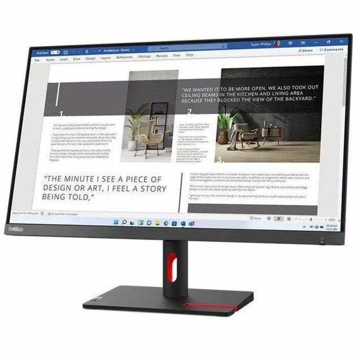 Lenovo ThinkVision S27i-30 27" Class Full HD LED Monitor - 16:9 - Storm Gray - Thumbnail 2