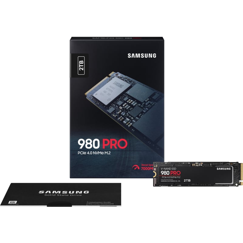 Samsung 980 PRO MZ-V8P2T0BW 2 TB Solid State Drive - M.2 2280 Internal - PCI Express NVMe (PCI Express NVMe 4.0 x4) - Black - Thumbnail 1
