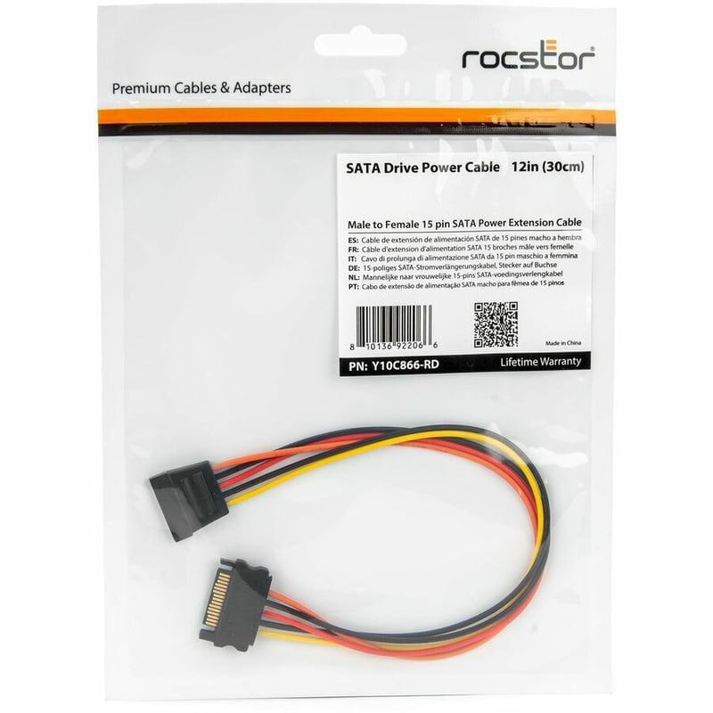 SATA POWER EXTENSION CABLE 12IN (30CM) MALE TO FEMALE 15 PIN - Thumbnail 5