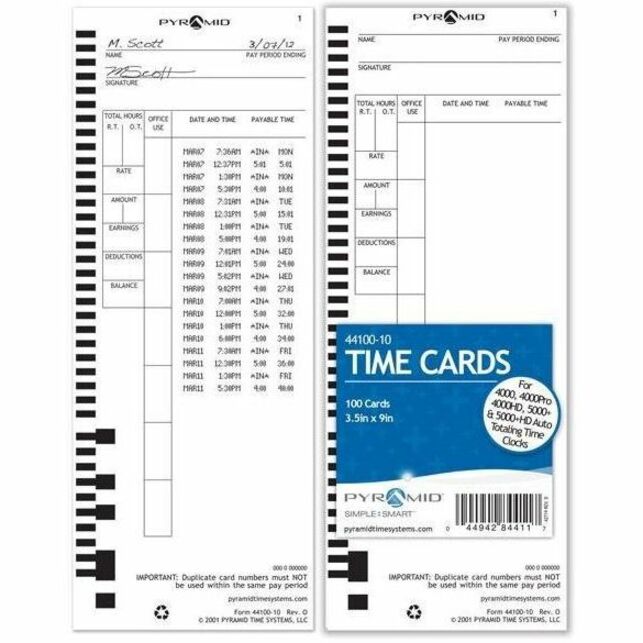 PYRAMID TIME TIME CARD FOR 4000 & 4000H - Thumbnail 2