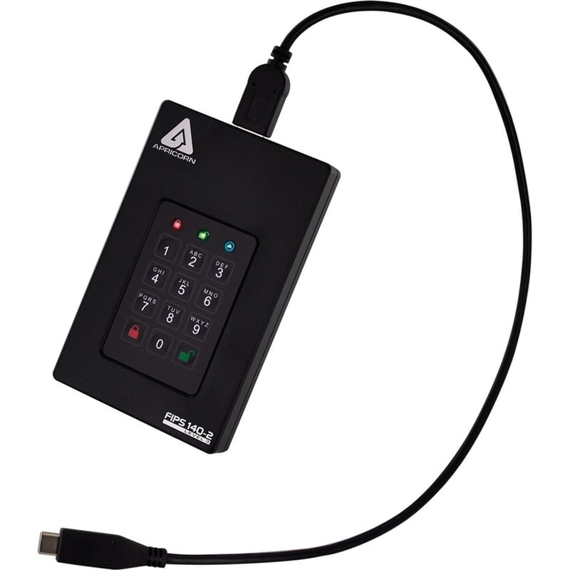 Apricorn Aegis Fortress L3 20 TB Portable Rugged Solid State Drive - External - TAA Compliant - Thumbnail 4