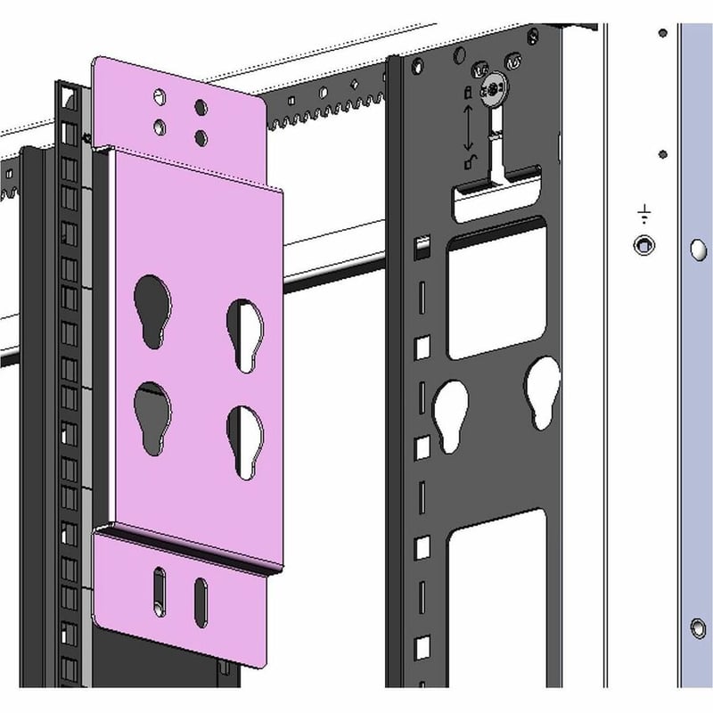 REAR FACING RACK PDU MOUNTING KIT FOR 750MM WIDE X 42/48U SX ENCLOSURE - Thumbnail 2
