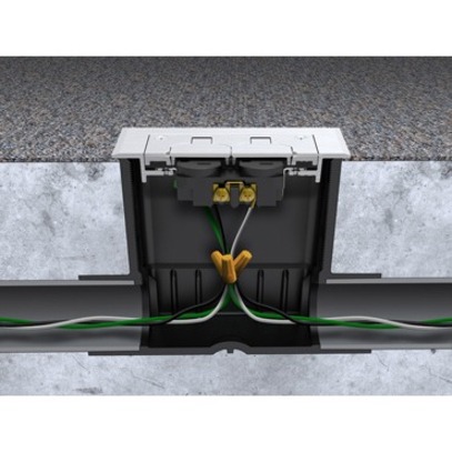 Wiremold Modulink 880MP Series Rectangular Plastic Floor Box with 2 Inch Conduit Opening - Thumbnail 3