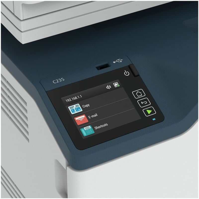 Xerox C235/DNI Laser Multifunction Printer-Color-Copier/Fax/Scanner-24 ppm Mono/24 ppm Color Print-600x600 dpi Print-Automatic Duplex Print-30000 Pages-251 sheets Input-3600 dpi Optical Scan-Wireless LAN-Mopria-Wi-Fi Direct-Chrome - Thumbnail 2