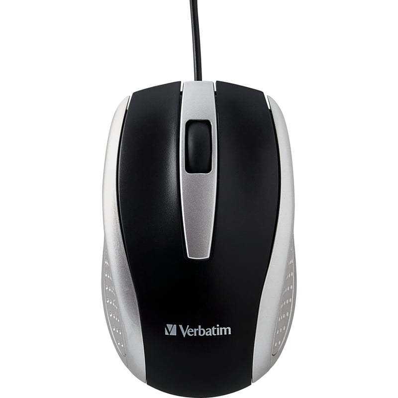 Verbatim Corded Notebook Optical Mouse - Silver - Thumbnail 4