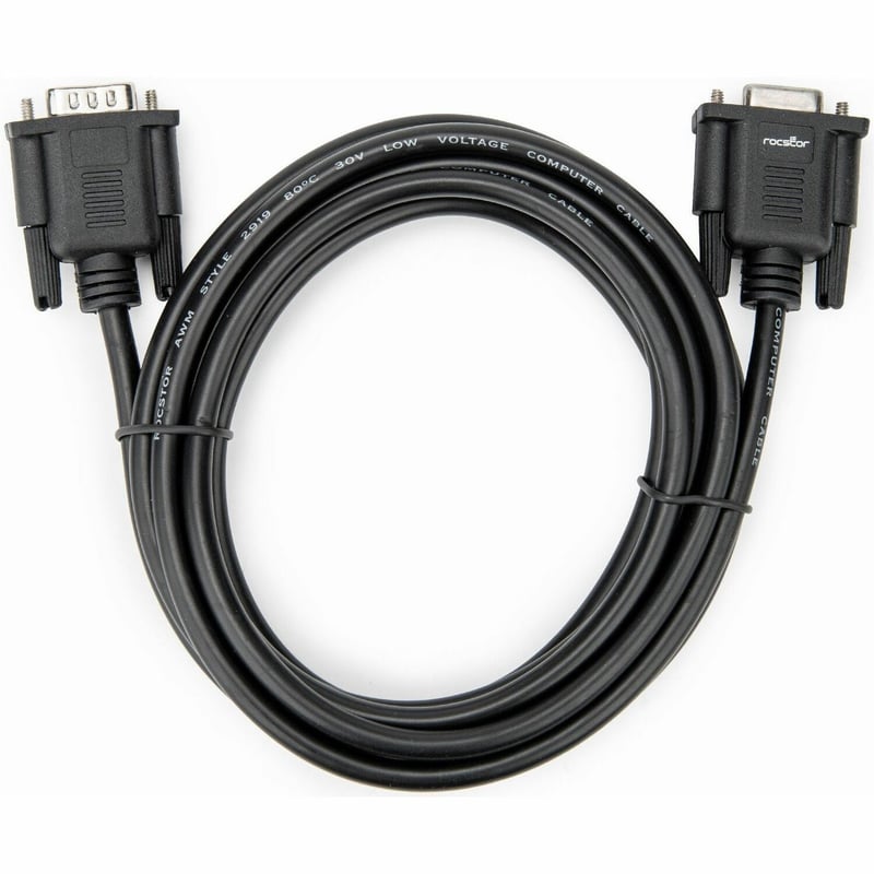 9.8FT RS232 SERIAL NULL MODEM CROSSOVER SERIAL CABLE -BLACK - M/F - Thumbnail 1