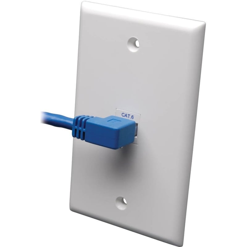Eaton Tripp Lite Series Left-Angle Cat6 Gigabit Molded UTP Ethernet Cable (RJ45 Left-Angle M to RJ45 M), Blue, 3 ft. (0.91 m) - Thumbnail 3