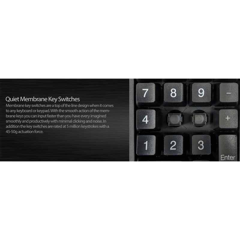 Adesso Antimicrobial Waterproof Numeric Keypad with Wrist Rest Support - Thumbnail 5