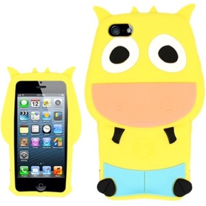 BasAcc 3D Cow Design Silicone Skin Case Cover For iPhone 5 - Yellow - Thumbnail 1
