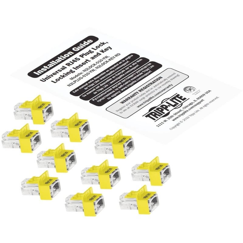 Eaton Tripp Lite Series Universal RJ45 Locking Inserts, Yellow, 10 Pack - Thumbnail 2