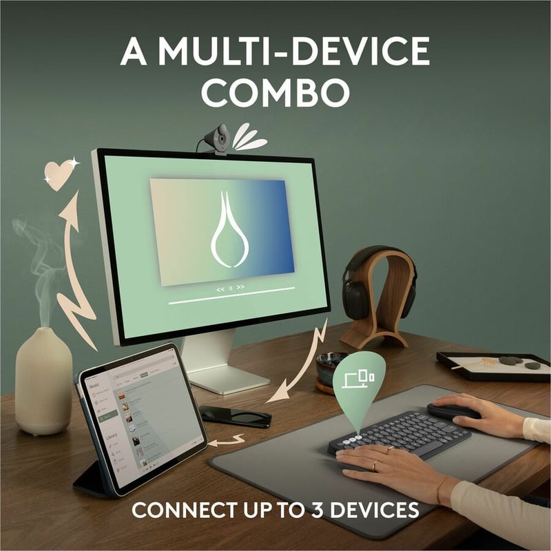 Logitech Pebble 2 Combo Wireless Keyboard and Mouse - Thumbnail 4