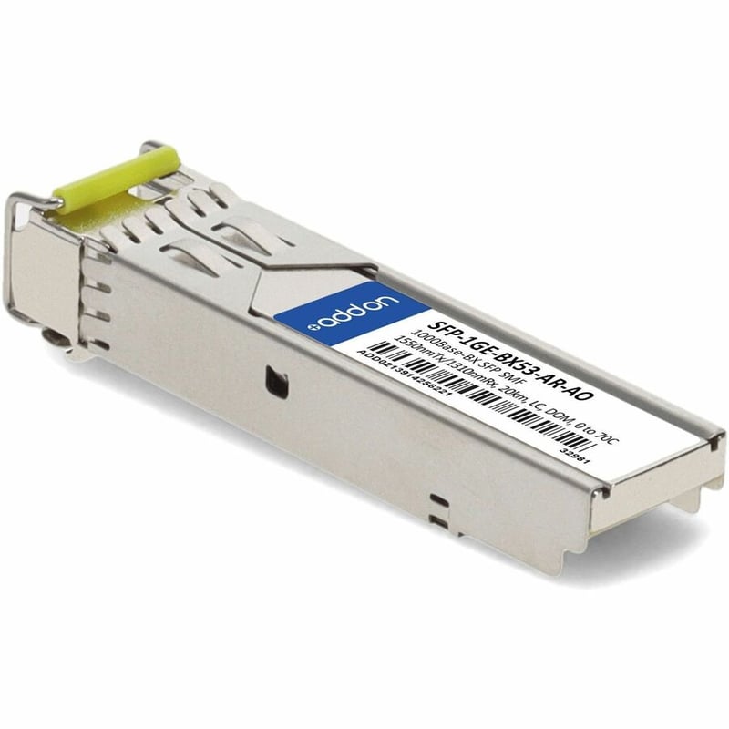 AddOn Arista Networks® SFP-1GE-BX53-AR Compatible TAA 1000Base-BX SFP Transceiver (SMF, 1550nmTx/1310nmRx, 20km, LC, DOM) - Thumbnail 3