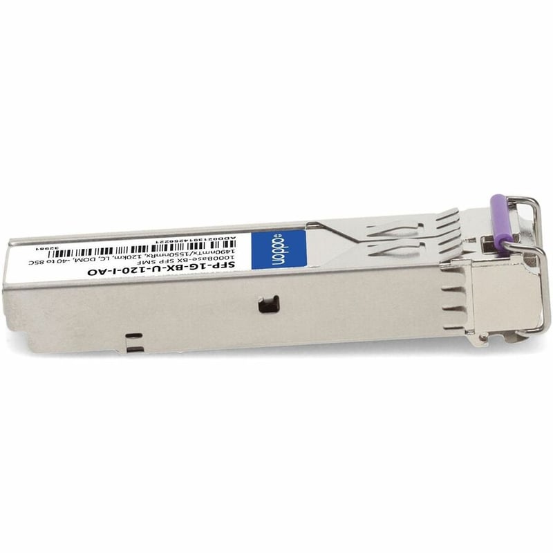 AddOn MSA and TAA 1000Base-BX SFP Transceiver (SMF, 1490nmTx/1550nmRx, 120km, LC, DOM, -40 to 85C)