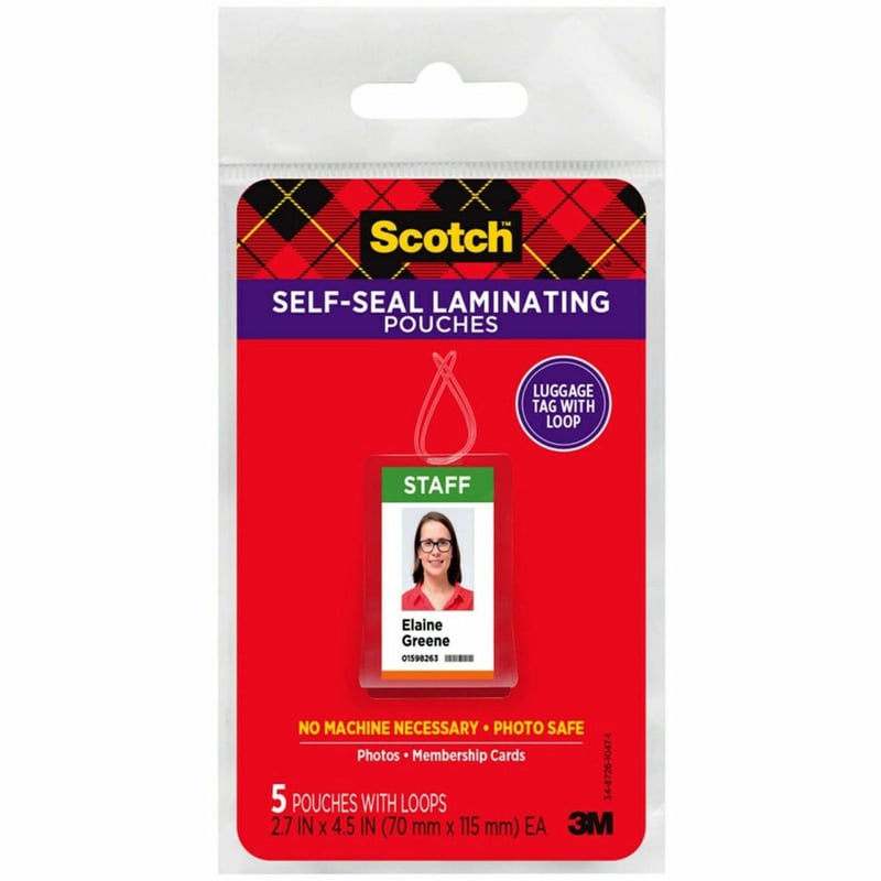 Scotch Self-Sealing Laminating Glossy Tag Pouches - Thumbnail 1