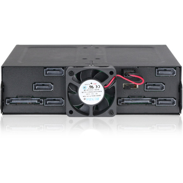 Icy Dock ToughArmor MB608SP-B Drive Enclosure for 5.25" - Serial ATA/600 Host Interface Internal - Black